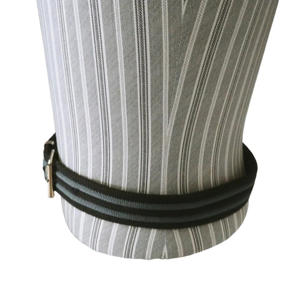 Heavy Duty Woven Cotton Belt with Stripes Metal Clasp and Grommets M/L - Picture 2 of 11